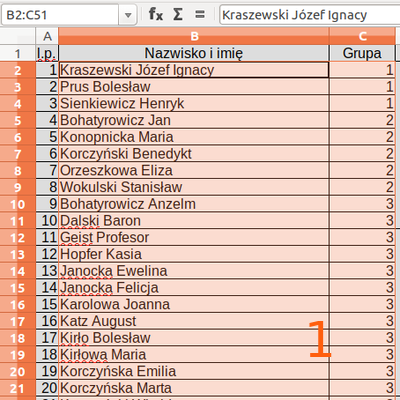 zrzut ekranu lista obecności